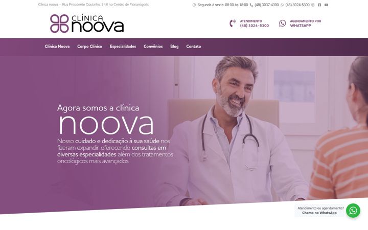Skjámynd af clinicanoova.com.br