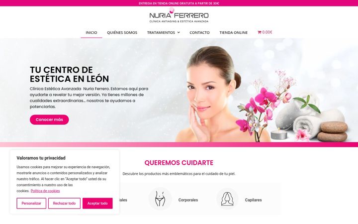 Screenshot of clinicanuriaferrero.com