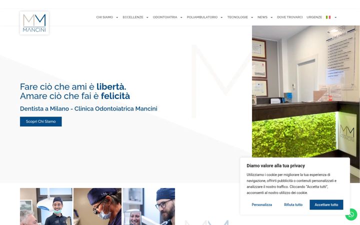Screenshot of clinicaodontoiatricamancini.it