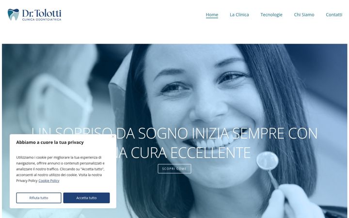 Screenshot of clinicaodontoiatricatolotti.it