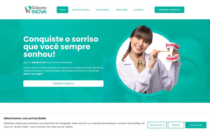Screenshot of clinicaodontoinova.com.br