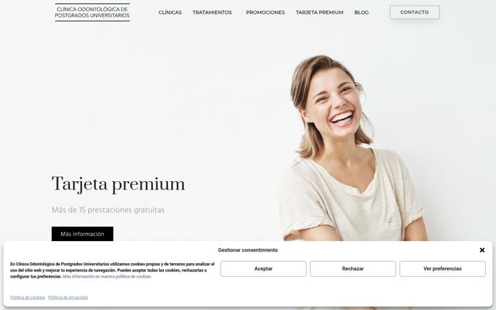 Screenshot of clinicaodontologicadepostgrados.com