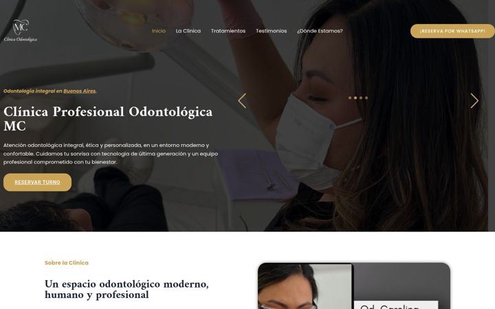 Screenshot of clinicaodontologicamc.com