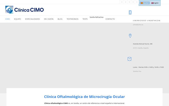 Screenshot of clinicaoftalmologicacimo.es