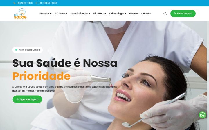 Skjámynd af clinicaolasaude.com.br