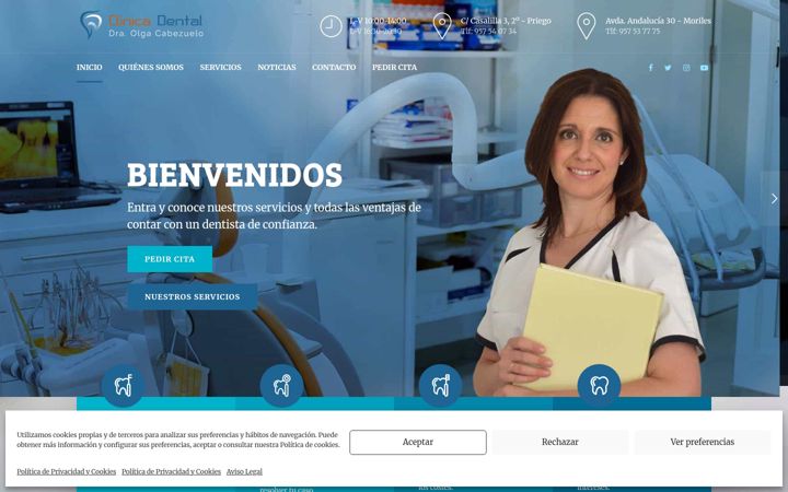 Screenshot of clinicaolgacabezuelo.com