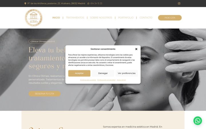 Screenshot of clinicaolimpo.es