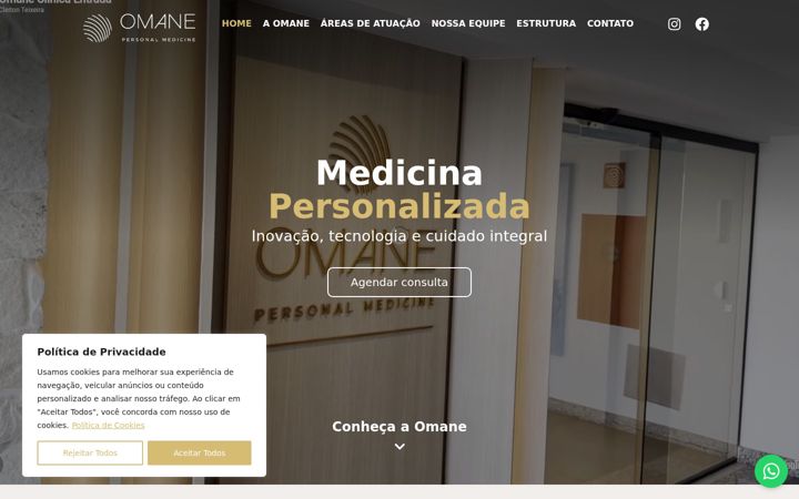 Screenshot of clinicaomane.com.br