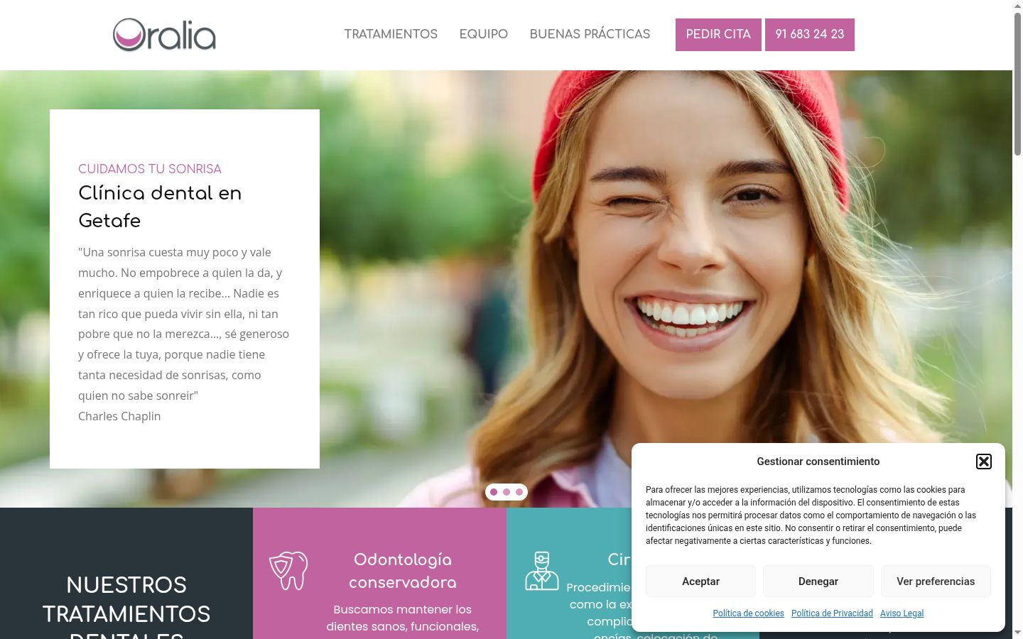 Screenshot of the consent banner shown before any interaction