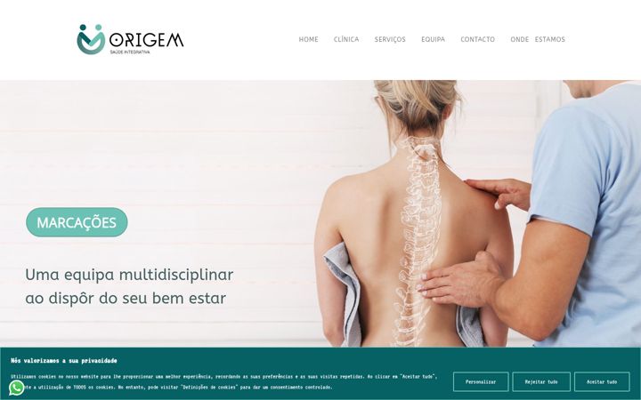 Screenshot di clinicaorigem.pt