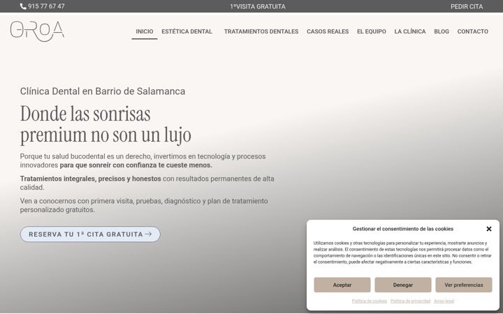 Screenshot of clinicaoroa.com