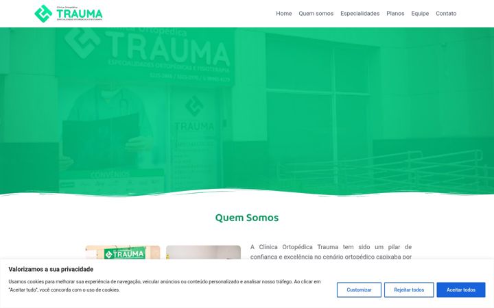 Screenshot of clinicaortopedicatrauma.com.br