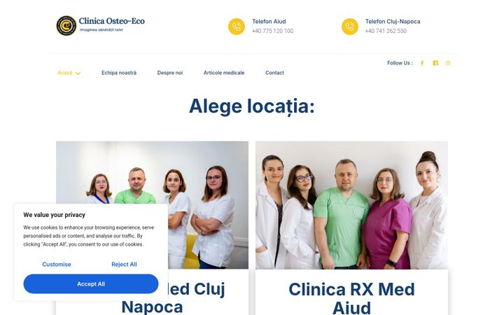 Screenshot of clinicaosteo-ecocluj.com