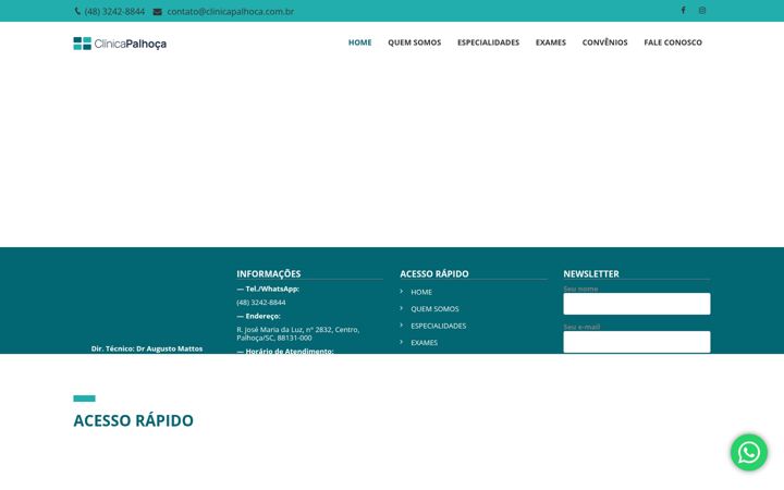 Captura de pantalla de clinicapalhoca.com.br