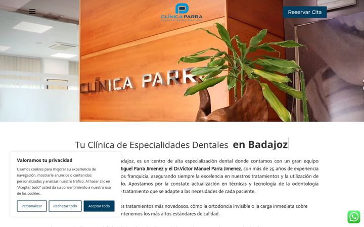 Screenshot του clinicaparra.es