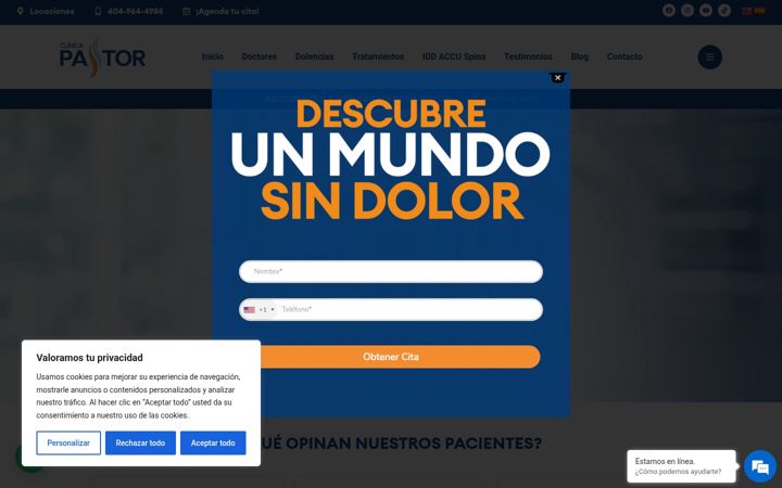 Screenshot of clinicapastor.com