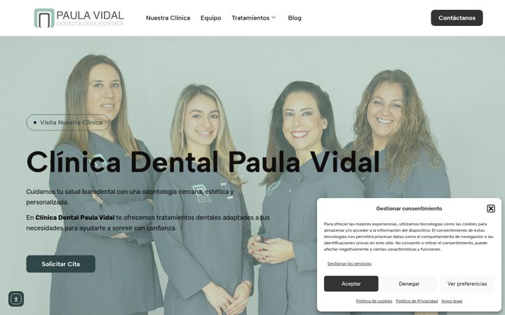 Screenshot of clinicapaulavidal.com