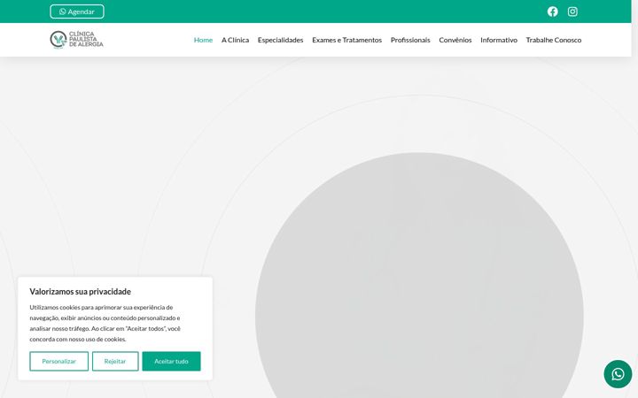 Captura de pantalla de clinicapaulistadealergia.com.br