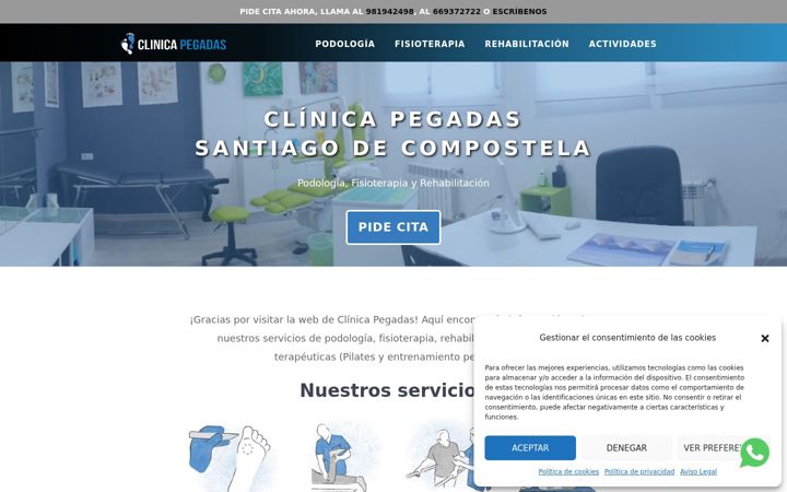Screenshot of clinicapegadas.com