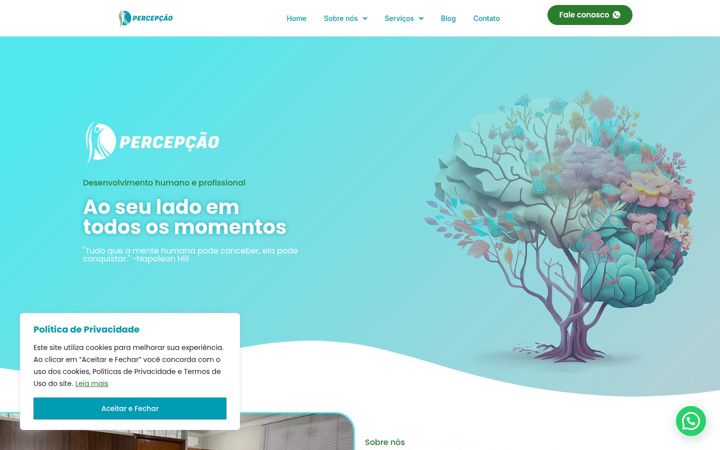 Screenshot of clinicapercepcao.com.br