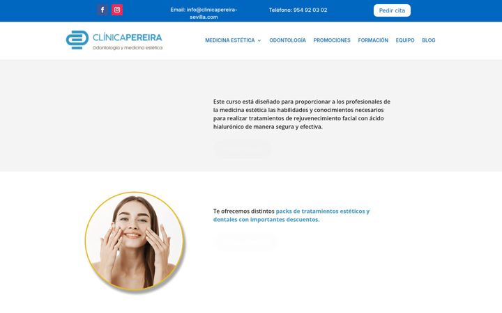 Screenshot of clinicapereira-sevilla.com