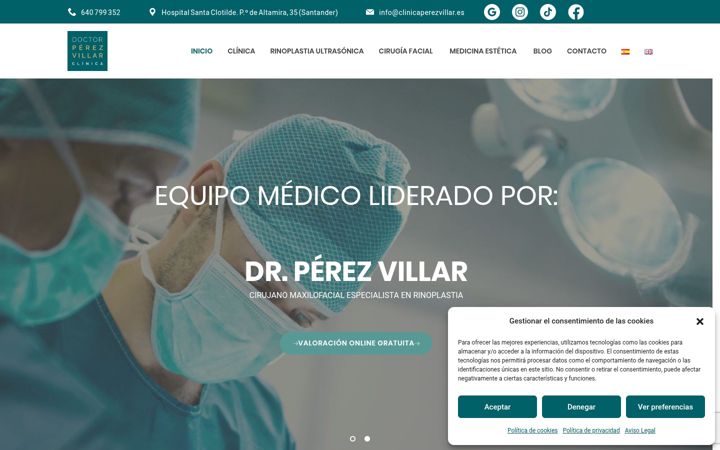 Screenshot of clinicaperezvillar.es