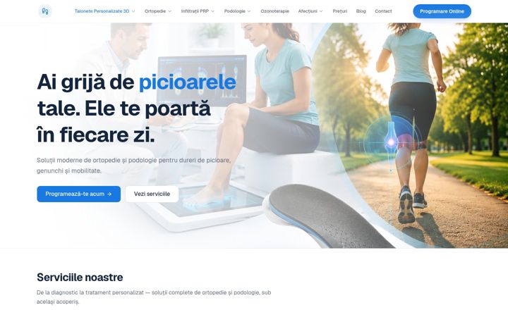 Zrzut ekranu clinicapicioarelor.ro