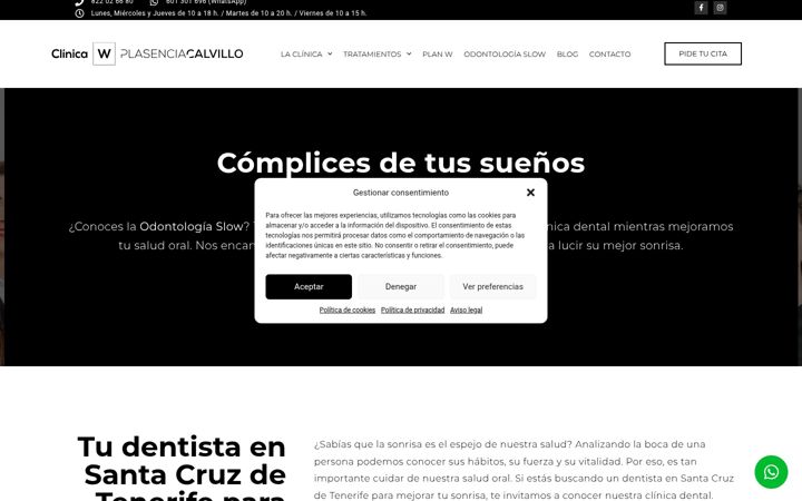 Screenshot of clinicaplasenciacalvillo.com