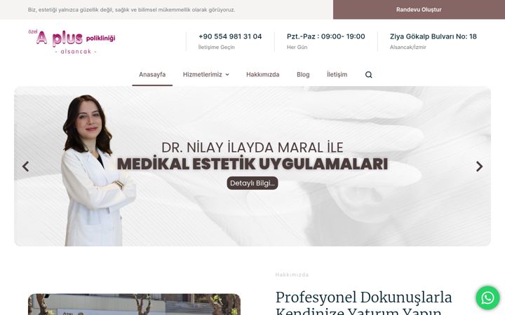 Ekrānuzņēmums no clinicaplus.com.tr