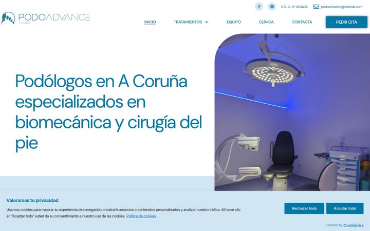 Screenshot of clinicapodoadvance.es