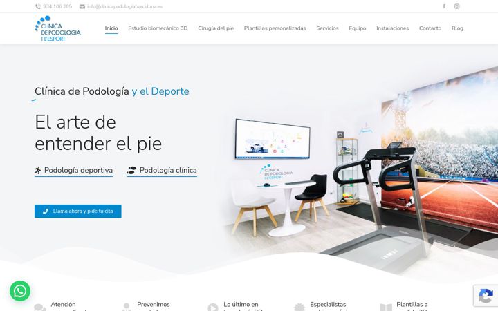 Captura de ecrã de clinicapodologiabarcelona.es