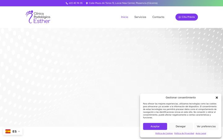 Captura de ecrã de clinicapodologicaesther.es
