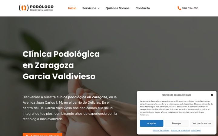 Screenshot of clinicapodologicagarciavaldiviesoricardo.com