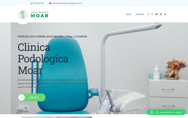 Screenshot of clinicapodologicamoar.es