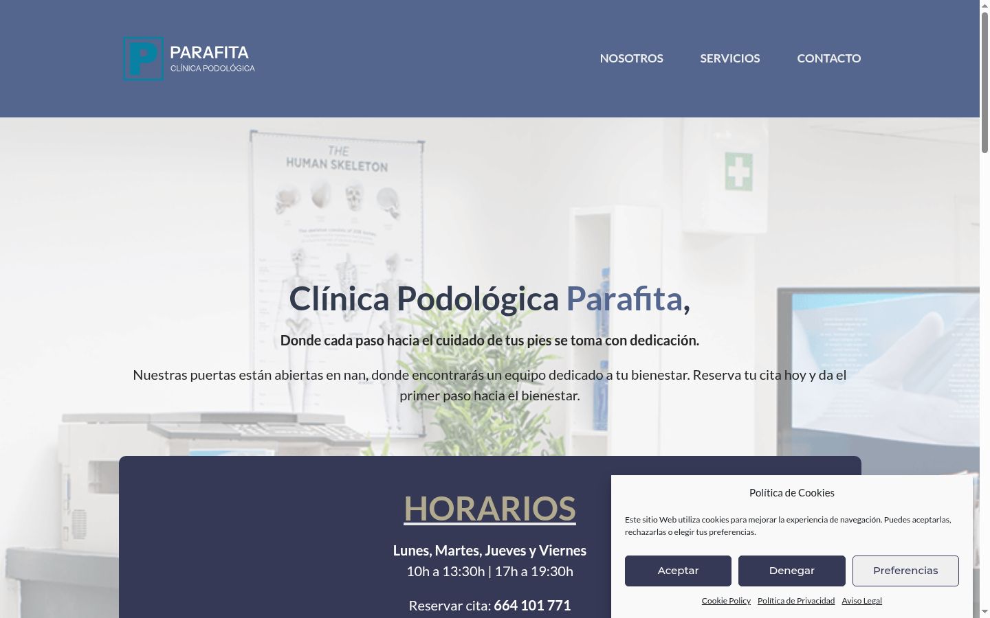 Screenshot del banner di consenso mostrato prima di qualsiasi interazione