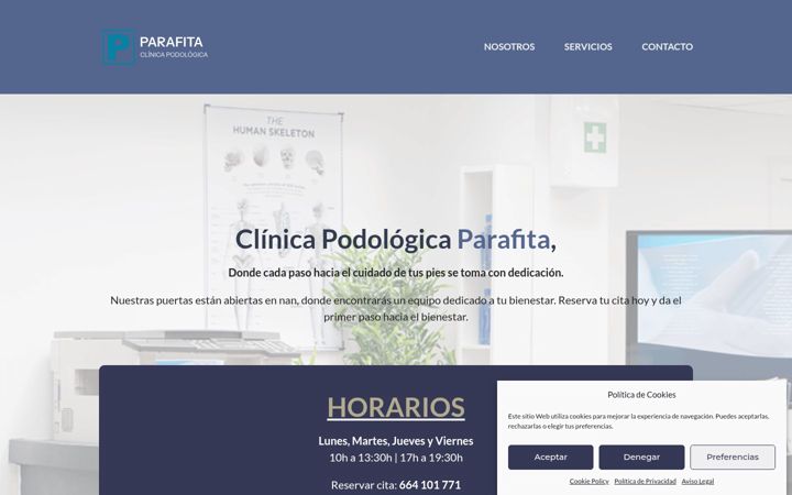 Screenshot of clinicapodologicaparafita.com