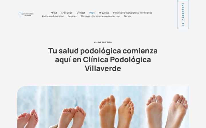 Captura de ecrã de clinicapodologicavillaverde.es