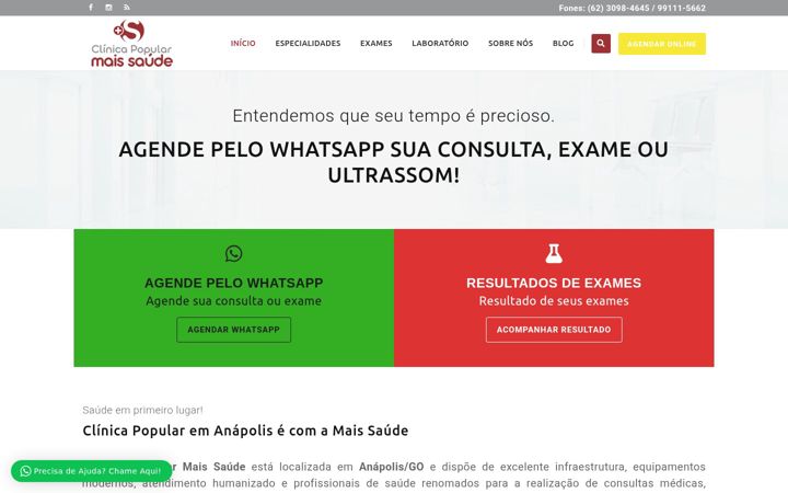 Captura de pantalla de clinicapopularmaissaude.com.br