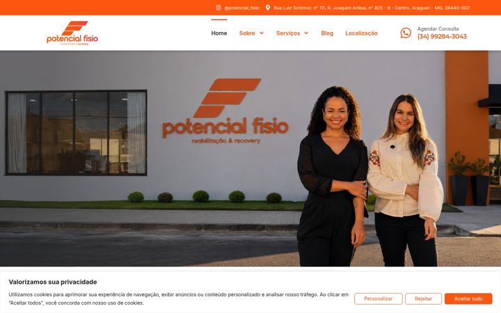 Screenshot stránky clinicapotencialfisio.com.br