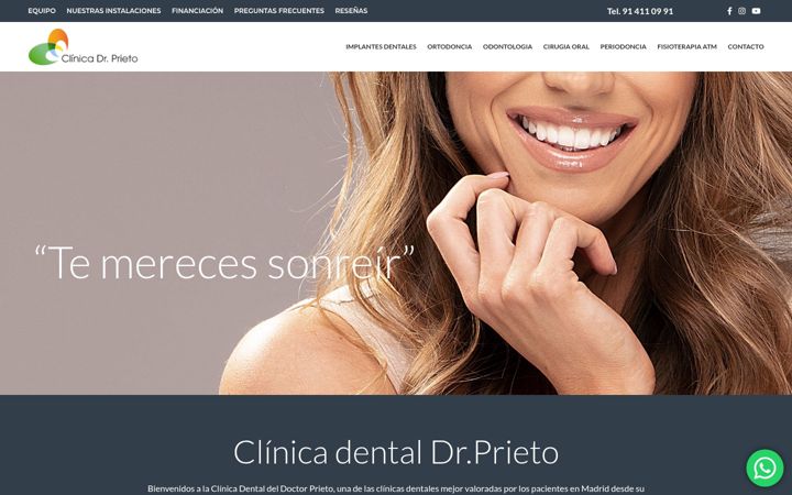 Screenshot of clinicaprieto.com