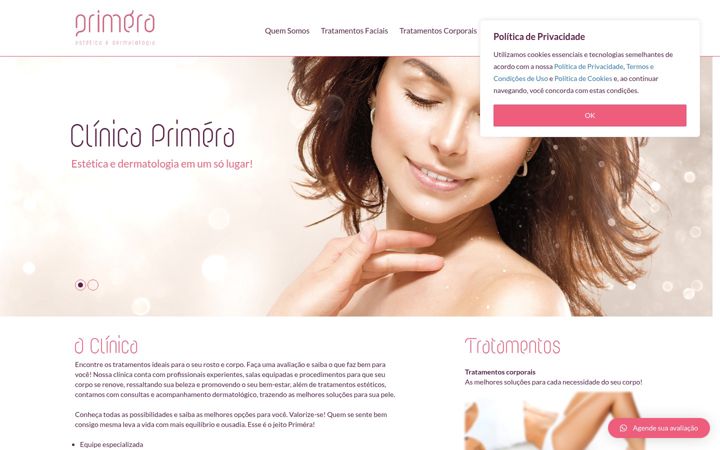 Screenshot stránky clinicaprimera.com.br