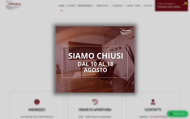 Captura de ecrã de clinicaprivatavillamedea.it