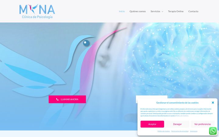 Screenshot of clinicapsicologiamyna.com