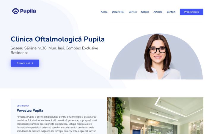 Zrzut ekranu clinicapupila.ro