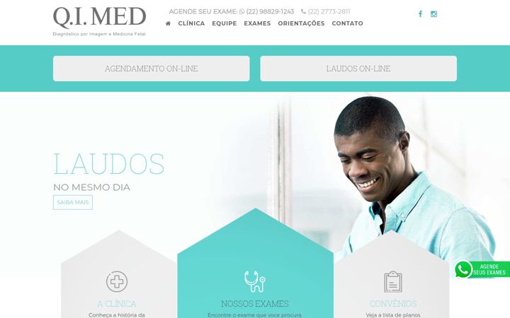 Screenshot stránky clinicaqimed.com.br