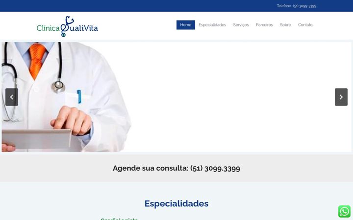 Screenshot of clinicaqualivita.com.br