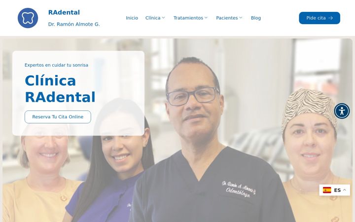 Captura de ecrã de clinicaradental.es