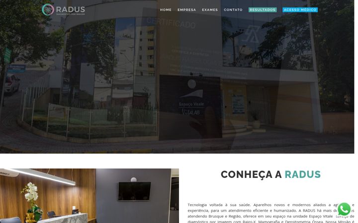 Screenshot of clinicaradus.com.br
