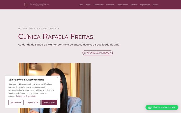 Screenshot of clinicarafaelafreitas.com.br
