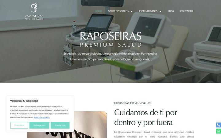 Captura de ecrã de clinicaraposeiras.es